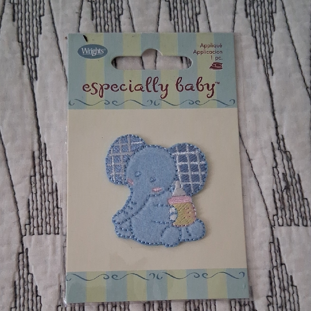 Wrights Especially Baby Elephant Appliqué